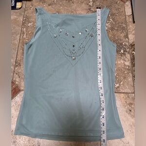 The Limited Teal Embellished Blouse